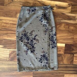 Northcrest Vintage Brown Paisley Wrap Skirt size 8